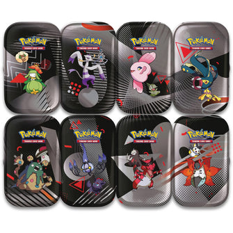 Pokemon TCG: Scarlet & Violet 10.5 - Black Bolt & White Flare - Unova Mini Tin Case (8 Tins)